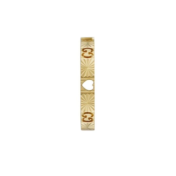 Gucci Icon 18ct Yellow Gold 0.03ct Diamond Cut Out Ring - 3mm