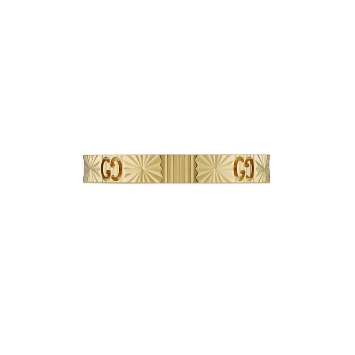 Gucci Icon 18ct Yellow Gold 0.03ct Diamond Cut Out Ring - 3mm