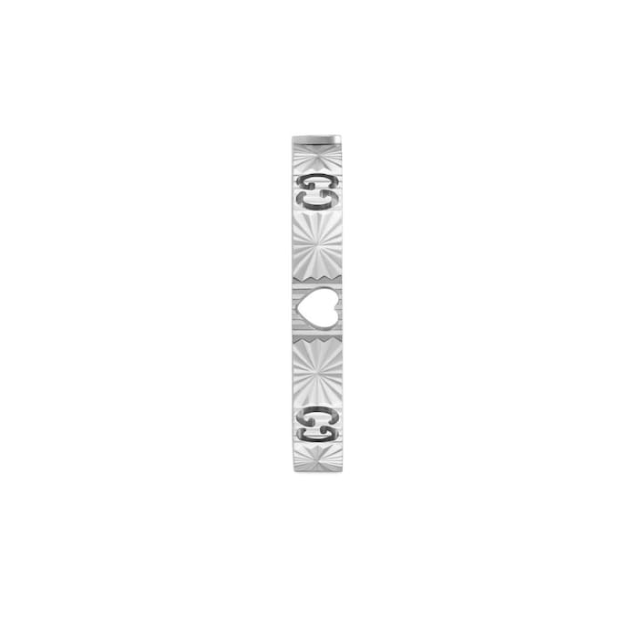 Gucci 18ct White Gold 0.03ct Diamond Cut Out Ring - 3mm