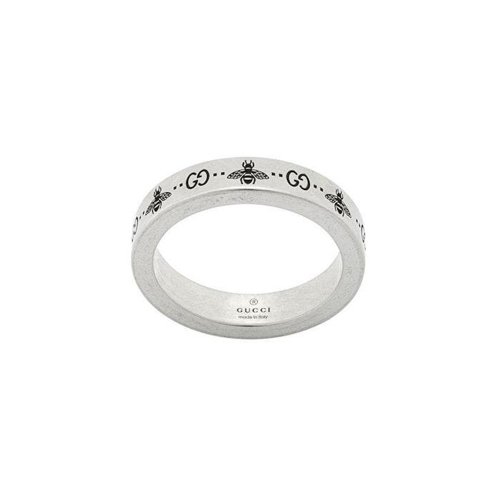 Gucci Signature Sterling Silver Ring - 4mm
