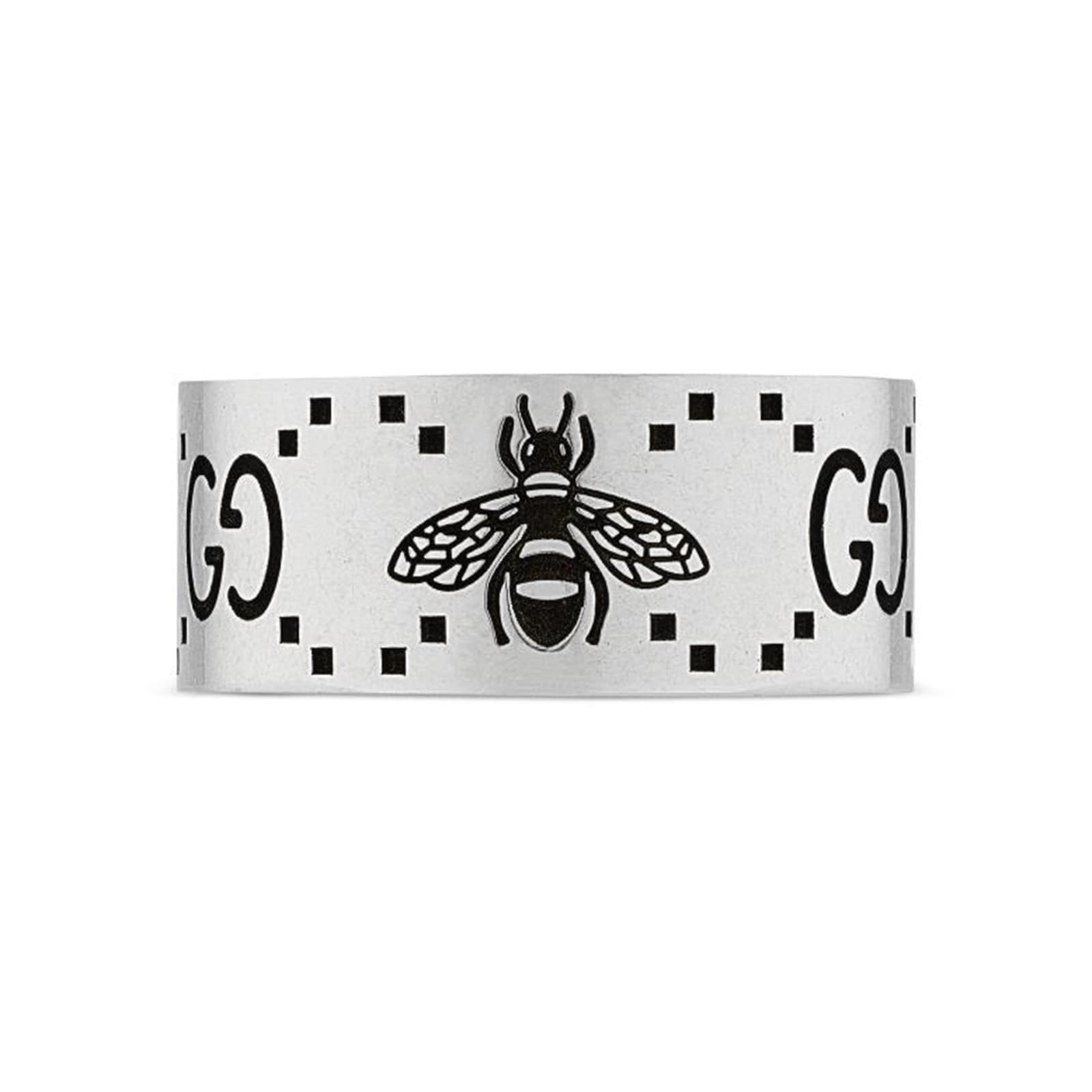 Gucci GG and bee engraved cuff bracelet - Silver