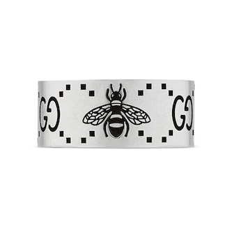 Gucci Signature Sterling Silver Ring - 9mm YBC728304001 | Goldsmiths
