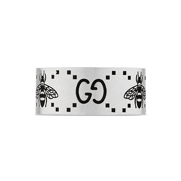 Gucci Signature Sterling Silver Ring - 9mm