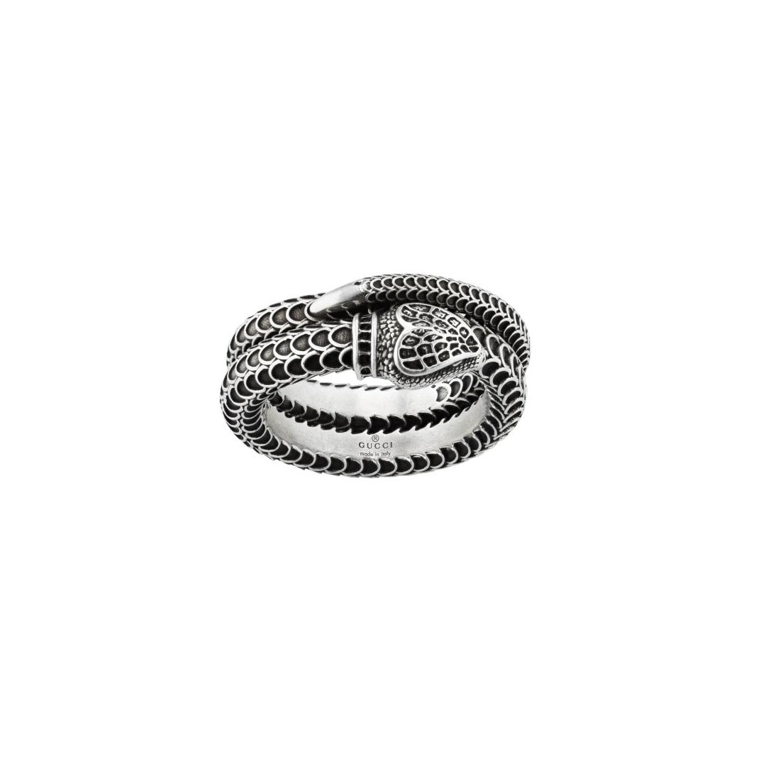 Gucci Garden Sterling Silver Aged Snake Ring
