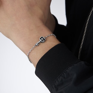 Gucci Sterling Silver GG Marmont Key Bracelet - 18cm