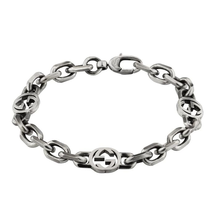 Gucci Gucci Interlocking Sterling Silver Bracelet - 17cm