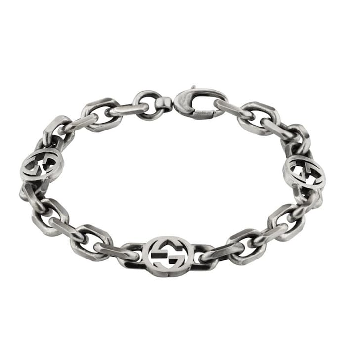 Gucci Silver Interlocking G Bracelet - 17cm