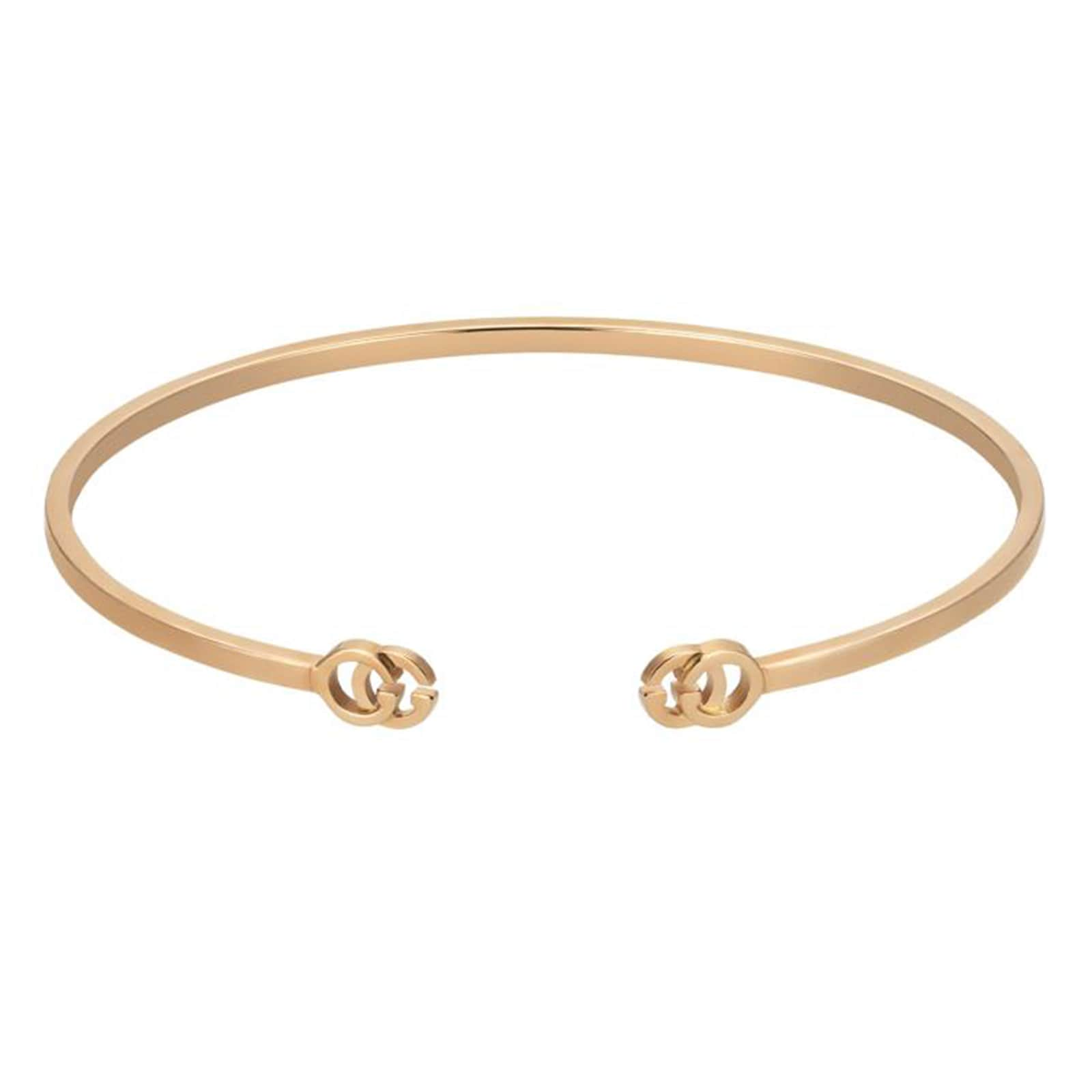 Gucci 18ct Rose Gold GG Running Bangle - 18cm