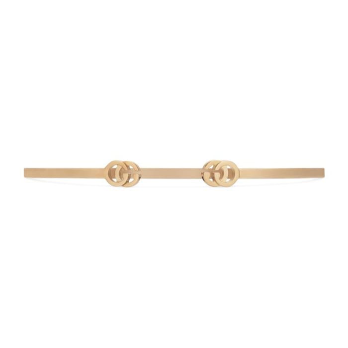 Gucci 18ct Rose Gold GG Running Bangle - 18cm