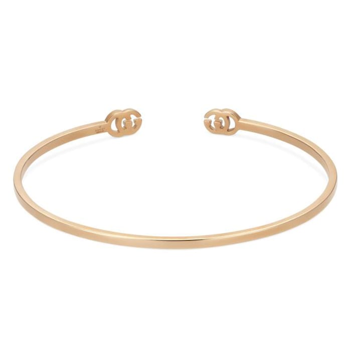 Gucci 18ct Rose Gold GG Running Bangle - 18cm