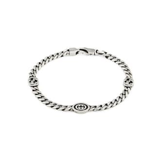 Gucci Gucci Interlocking Aged Sterling Silver Bracelet