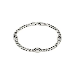 37341631 - Gucci Interlocking Aged Sterling Silver Bracelet
