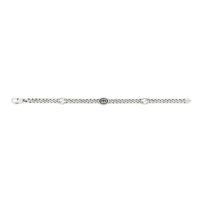 GUCCI Gucci Interlocking Aged Sterling Silver Bracelet