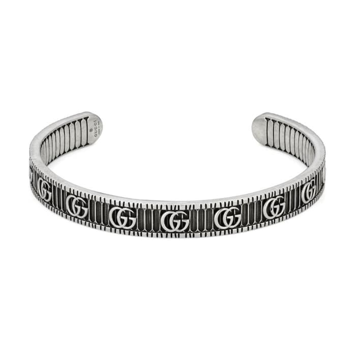 Gucci Sterling Silver GG Marmont Cuff Bracelet - 18cm