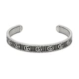 Gucci Sterling Silver GG Marmont Cuff Bracelet - 18cm