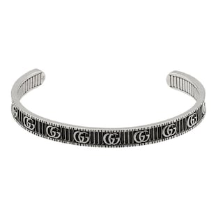 Gucci Sterling Silver GG Marmont Cuff Bracelet - 20cm