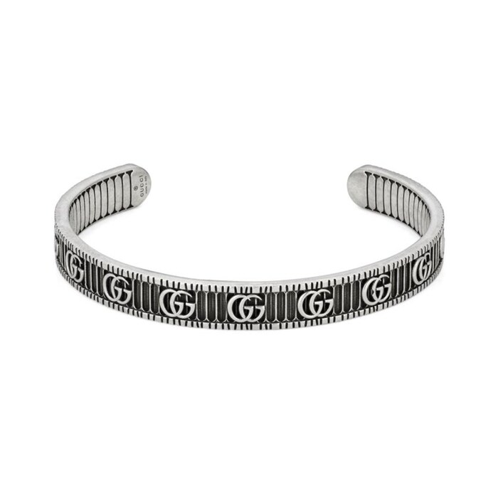 Gucci Sterling Silver GG Marmont Cuff Bracelet - 20cm