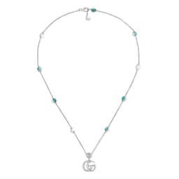 37341644 - Sterling Silver GG Marmont Mother Of Pearl Necklace