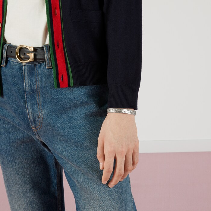 Gucci Silver Gucci Garden Bangle 18cm