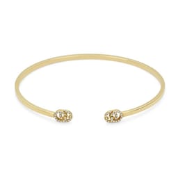 37341656 - 18ct Yellow Gold GG Running Diamond Bangle - 17cm