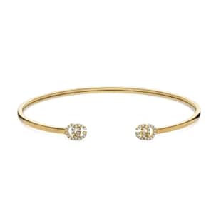 Gucci 18ct Yellow Gold GG Running Diamond Bangle - 17cm