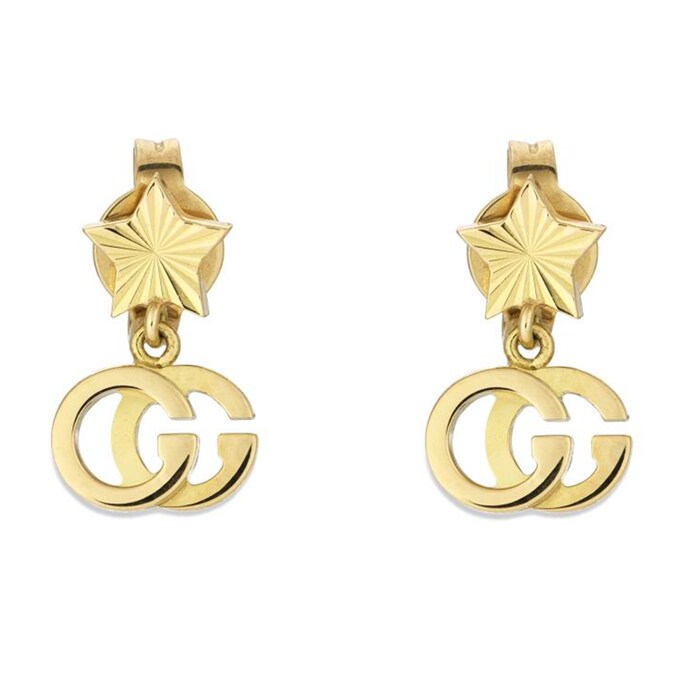 Gucci 18ct Yellow Gold Star Drop Earrings