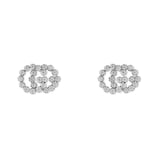 Gucci 18ct White Gold GG Running Diamond Earrings