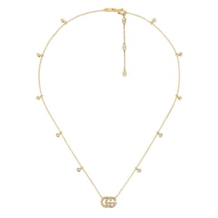 Gucci 18ct Yellow Gold GG Running Diamond Necklace