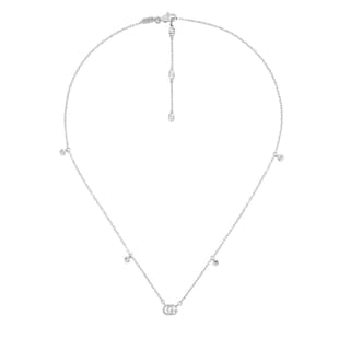 Gucci 18ct White Gold GG Running Diamond Necklace