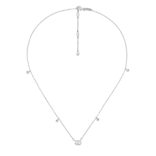 Gucci 18ct White Gold GG Running Diamond Necklace
