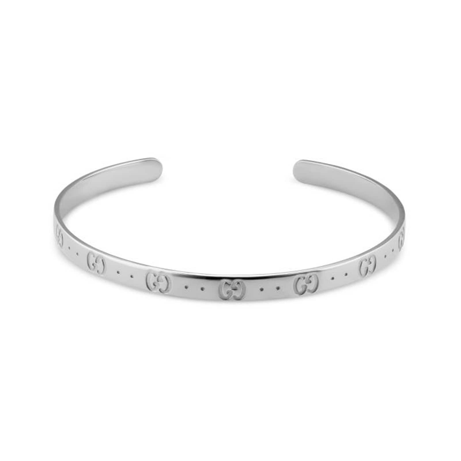 18ct White Gold Icon Bangle - 18cm