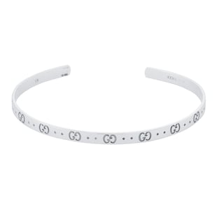 Gucci 18ct White Gold Icon Bangle - 18cm