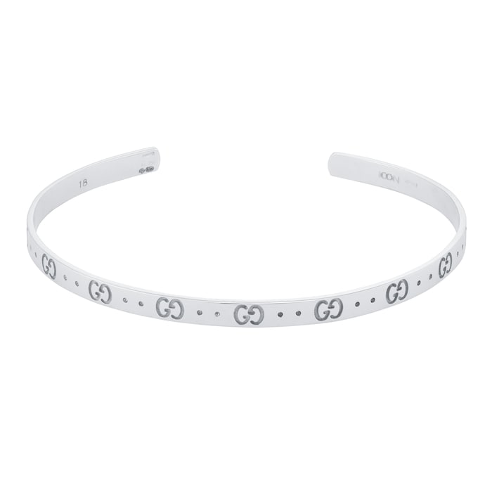 Gucci 18ct White Gold Icon Bangle - 18cm