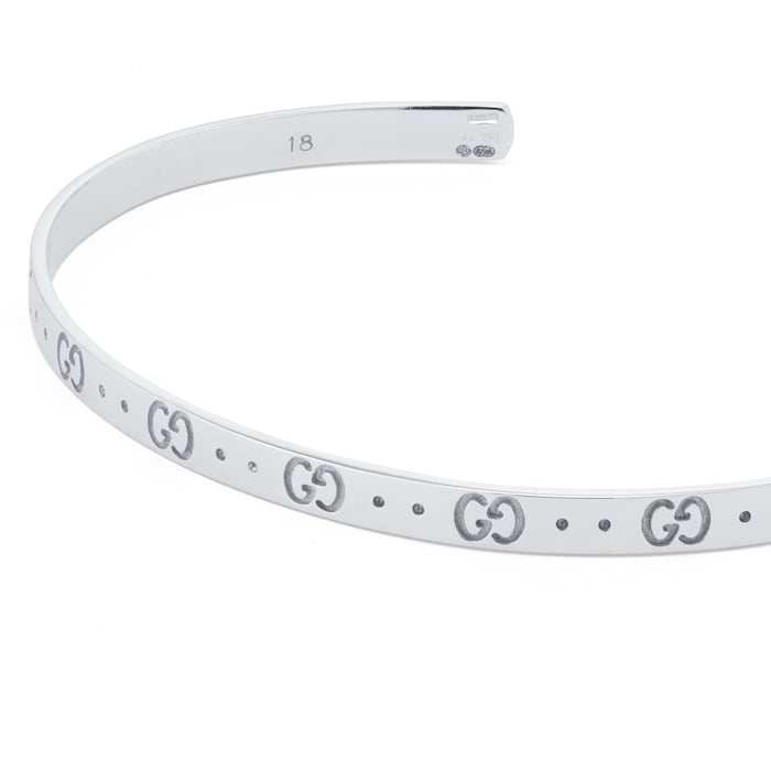 Gucci 18ct White Gold Icon Bangle - 18cm