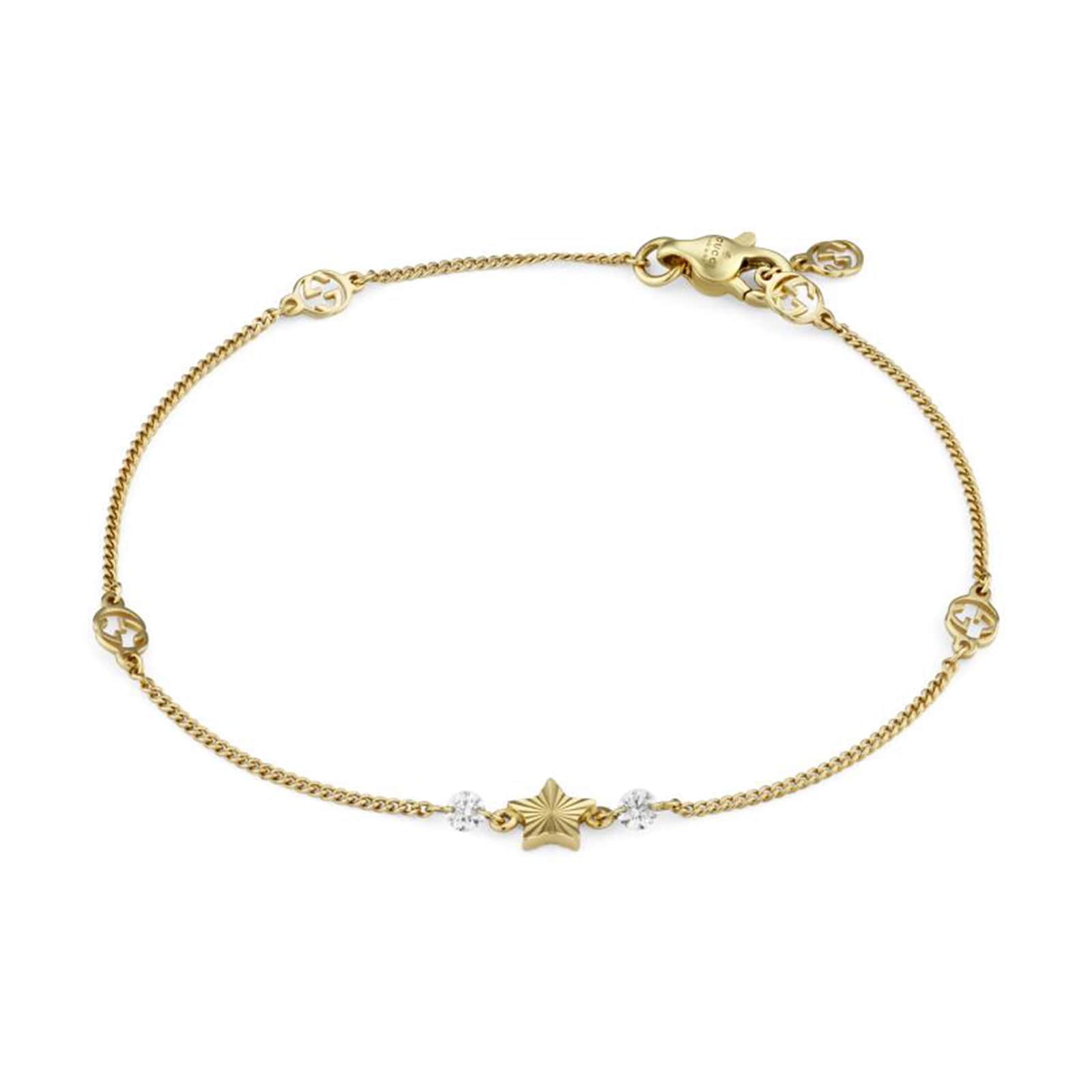 Gucci Gucci Interlocking 18ct Yellow Gold Diamond Bracelet - 17cm