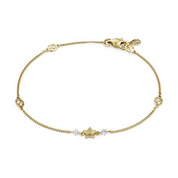 37341674 - Gucci Interlocking 18ct Yellow Gold Diamond Bracelet - 17cm