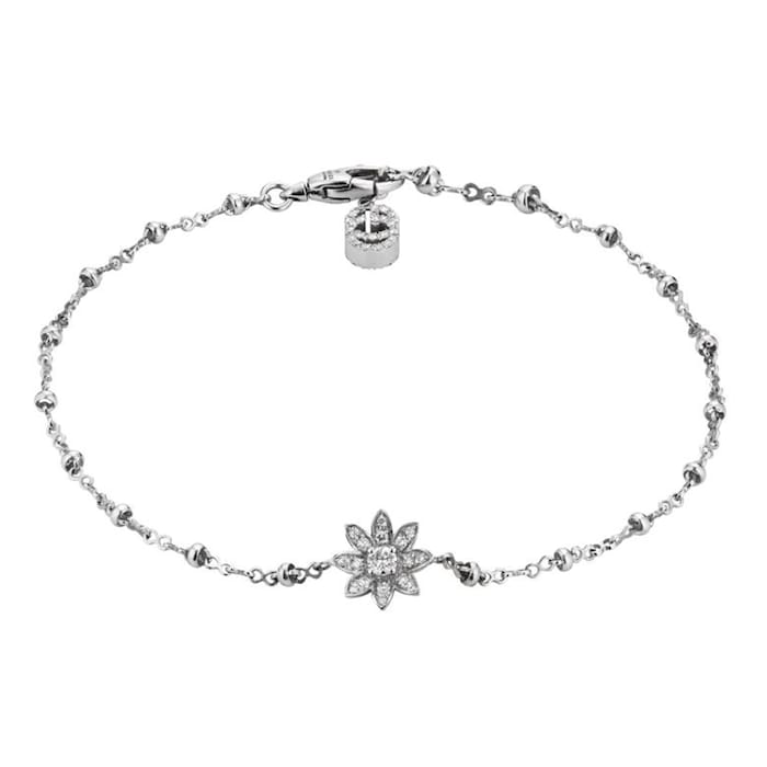 Gucci 18ct White Gold Flora Diamond Bracelet - 17cm