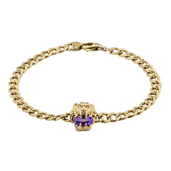 Gucci 18ct Yellow Gold Diamond & Amethyst Bracelet