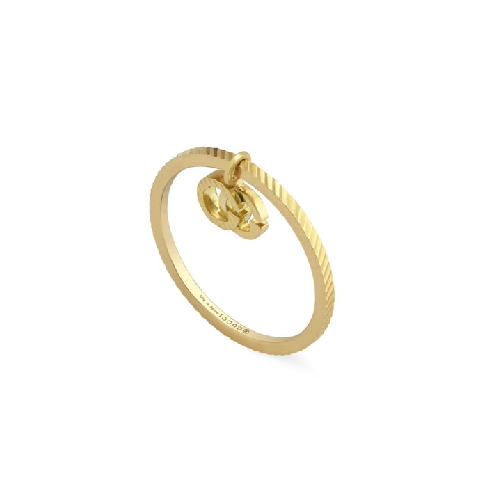 Gucci 18ct Yellow Gold GG Running Charm Ring