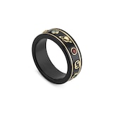 Gucci Icon 18ct Yellow Gold Black Band Ring
