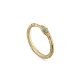 Gucci 18ct Yellow Gold Ouroboros Turquoise Snake Ring
