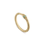 Gucci 18ct Yellow Gold Ouroboros Turquoise Snake Ring