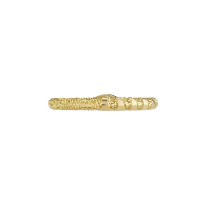 Gucci 18ct Yellow Gold Ouroboros Emerald Snake Ring