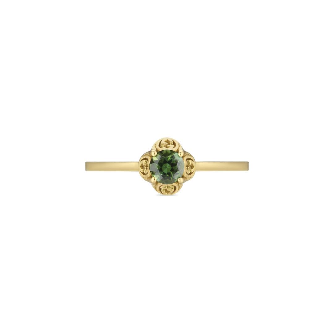 Gucci Gucci Interlocking 18ct Yellow Gold & Green Tourmaline Ring