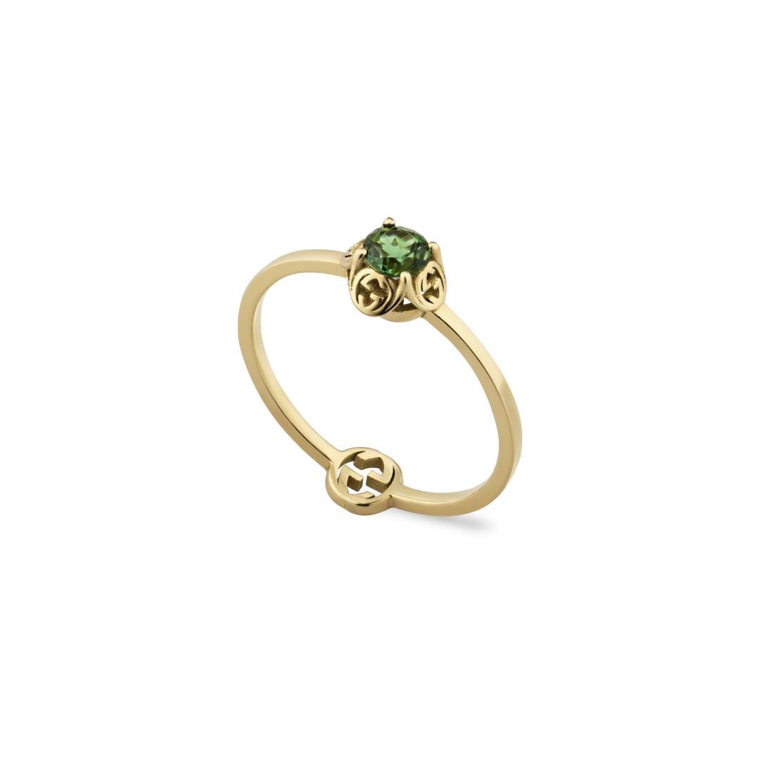 Yellow gold ring with 2024 interlocking g