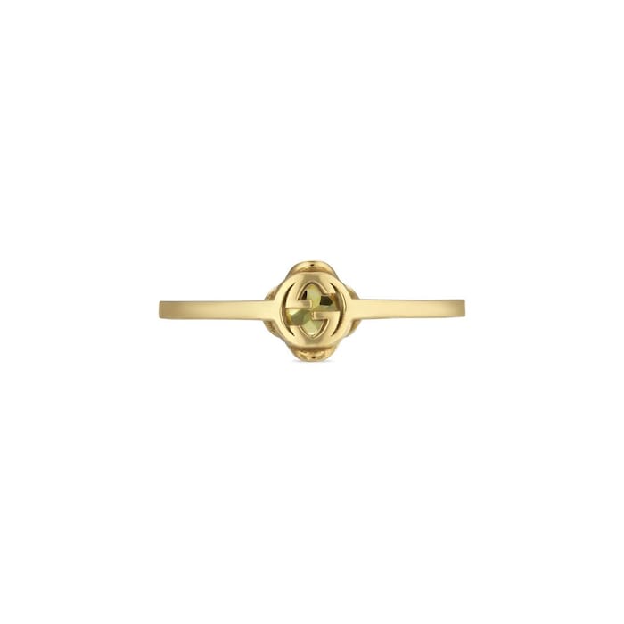 Gucci 18ct Yellow Gold & Beryl Interlocking G Ring