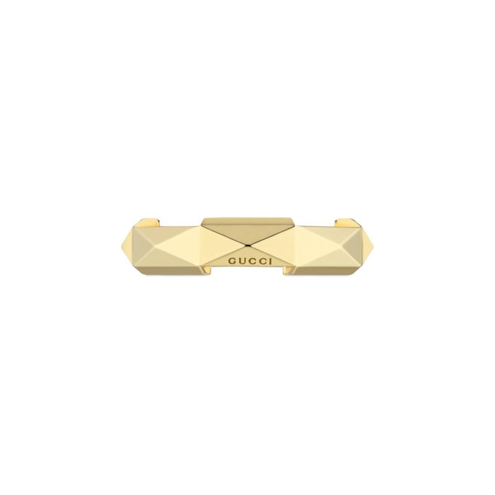 Gucci 18ct Yellow Gold Gucci Link to Love Studded Ring - 5mm