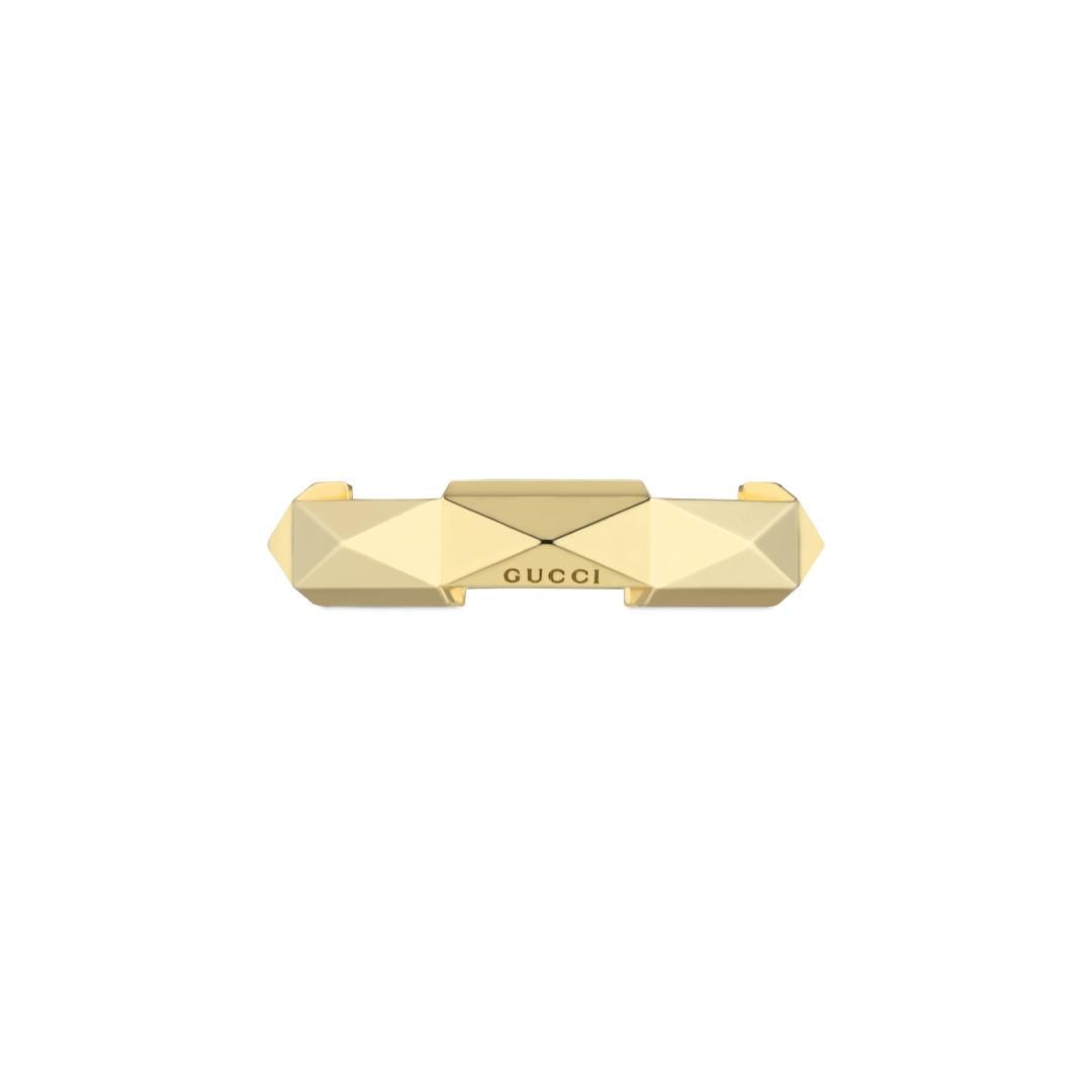 Gucci 18ct Yellow Gold Gucci Link to Love Studded Ring - 5mm