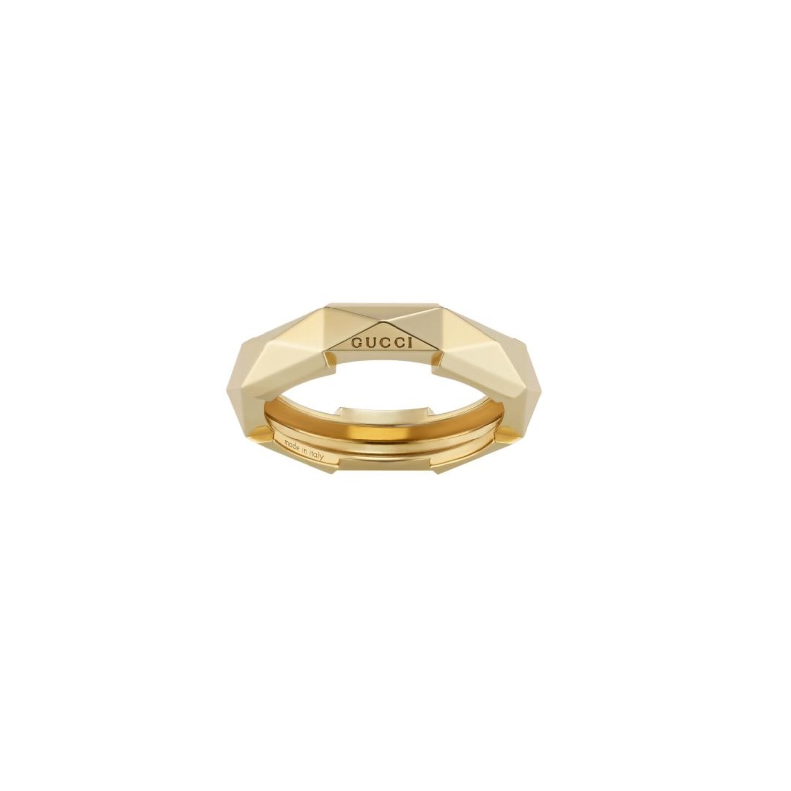 Gucci 18ct Yellow Gold Gucci Link to Love Studded Ring - 5mm