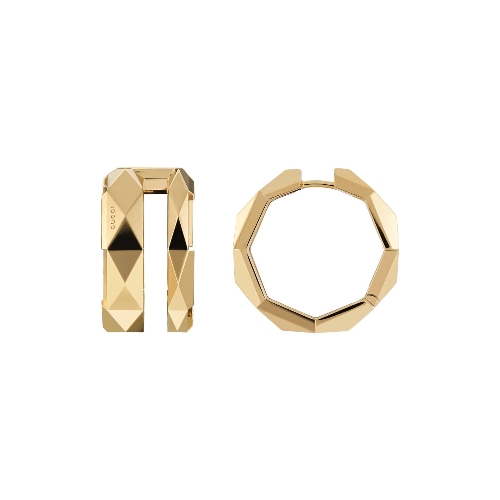 Gucci 18ct Yellow Gold Gucci Link to Love Stud Hoop Earrings